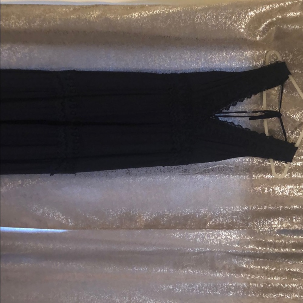 Navy Blue Lace detail Maxi Dress - Picture 2 of 4